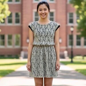 Urban Outfitters Renewal‎ Lace Jersey Mini Dress Women Small Green White Floral
